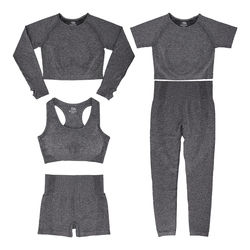 Ensembles 2 pièces de yoga et fitness pour femmes, dos nu, longueur cheville, respirants, sans coutures, vêtements de sport de gym avec taille élastique - Product Image 6