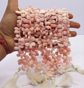 โอปอลสีชมพูธรรมชาติทรงลูกแพร์เจียระไน ขนาด 7x11 มม. ลูกปัดโอปอลสีชมพู 8 นิ้ว/เส้น คุณภาพสูง ลูกปัดทรงลูกแพร์ จำนวนมาก - Product Image 1