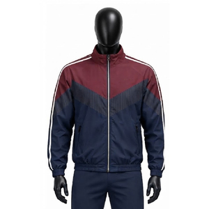 Custom <b>Track</b> <b>Jacket</b> Sportswear <b>Men</b> Lightweight Breathable Zip Up Training Running Fitness Activewear Factory Wholesale Supplier - Product Image 1