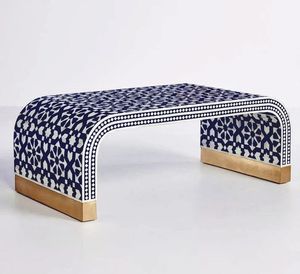 Table basse en os incrusté, meuble décoratif fait main pour un salon élégant et des intérieurs raffinés - Product Image 2