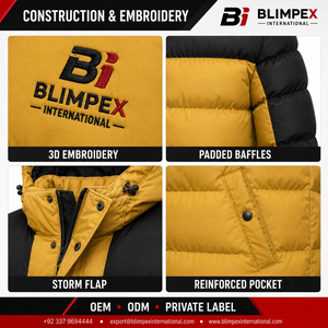 Veste décontractée matelassée en polyester/nylon de haute qualité, rembourrée de coton, avec capuche amovible, respirante pour homme - Product Image 2