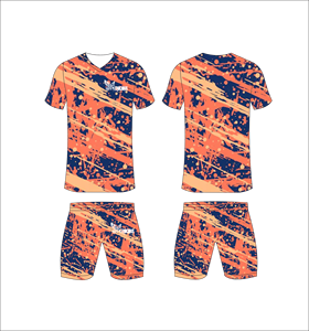 Conjunto de Uniforme de Fútbol Sublimado con Rayas Amarillas y Azules, Cuello en V, Manga Corta, Absorbe la Humedad, Corte Atlético para Hombre - Product Image 6