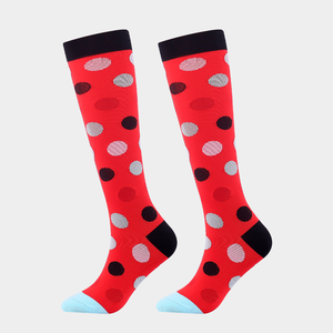 Wholesale Custom Women Winter Jacquard Pattern Multicolour Comfortable Knitted <b>Knee</b> <b>High</b> Logo Leg <b>Socks</b> with Bottom Cuff - Product Image 6