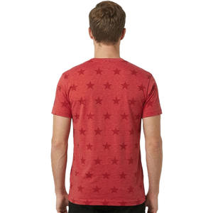 T-shirts pour hommes Streetwear à imprimé étoiles, en coton, col rond, avec logo personnalisé, fournisseur de vêtements, t-shirt en coton pour hommes - Product Image 3