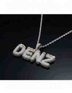 Collar de Lujo con Colgante de Letra DENZ con Incrustaciones de Moissanita para Hombre, Oro 10K 14K, Plata, Estilo Hip Hop, Joyería de Moda, Regalo para Él - Product Image 3