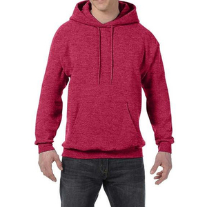 Sudadera con Capucha Roja para Hombre, Corte Regular, Color Sólido, Felpa Francesa, Estilo Casual, Sudadera Tejida para Otoño - Product Image 4