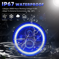 Lampu Depan LED TCYATO 7 Inci untuk Mobil, Lampu Sein RGB Putih/Kuning, 4 Beads 6 Beads Lampu Off-Road 7 Warna, Lampu LED Motor