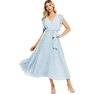 Vestido Americano a Rayas con Volantes y Estilo Bohemio, Vestidos Casuales de Verano para Mujer - Product Image 3