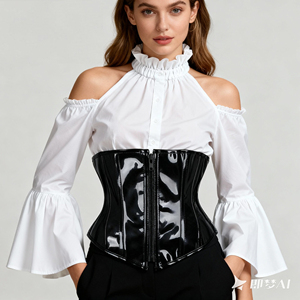 Corset sexy gothique steampunk en cuir PVC noir pour femme, style vintage, serre-taille, grande taille, Y2K, vêtement d'extérieur coupe-vent - Product Image 4