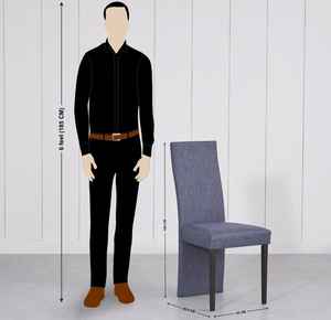 Sillas de Comedor Zen Asiáticas de Tela Premium para Bodas y Restaurantes, Base de Madera Gris, Hechas a Mano, Duraderas, Juego de 2 - Product Image 4