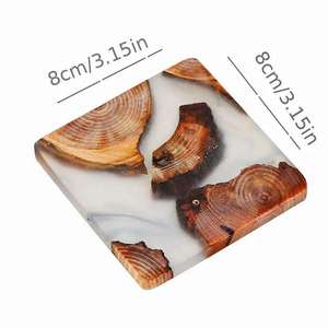 Handcrafted Wood Resin <b>Coasters</b> Epoxy Resin <b>Coasters</b> Stylish <b>Drink</b> Cup Mat Kung Fu Tea Cup <b>Coasters</b> Kitchen Gadgets Home Decor - Product Image 4