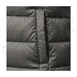 Hooded Quilted Waterproof <b>Bubble</b> Jacket Black Full Sleeve Winter Windproof Cotton Shell Knitted Fabric Polyester Filling Stand - Product Image 5