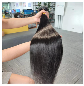 Extensiones de Cabello Humano Liso Largo, Colores Natural Negro, Marrón y Rubio, 100% Sin Procesar, Doble Trama, Base de Seda, Cabello Liso Largo - Product Image 5
