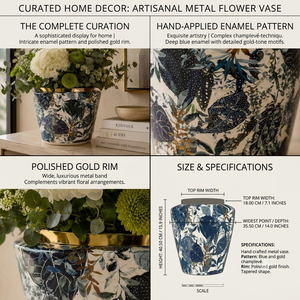Luxury Design Set of 2 Decorative Metal Vase <b>Sticker</b> Enamel Large Size Modern <b>Flower</b> Vase for Home and Table Decor Customized - Product Image 6