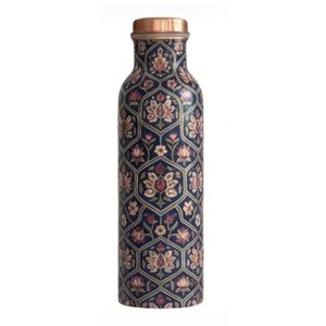 Custom <b>Botanical</b> <b>Print</b> Copper Water Bottle Leak-Proof Eco Custom Printed Green Copper Water Bottle Elegant Floral Design - Product Image 4
