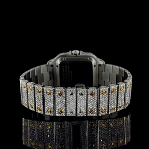 Reloj de Pulsera de Lujo con Esfera de Cuarzo y Moissanita en Acero Inoxidable Antiguo, Movimiento Preciso, Elegante para Ocasiones Formales o Casuales - Product Image 2