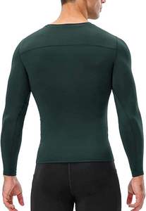 <b>Men's</b> Full Sleeve <b>Compression</b> <b>Shirt</b> Dark Green Spandex/Polyester Breathable Quick Dry Sublimation Printed Front Logo Sport Top - Product Image 2