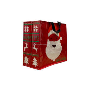 Bolsa de lona tejida PP a la moda para mujer de Vietnam, bolsas de compras navideñas con logotipo personalizado y Asa de algodón, venta al por mayor - Product Image 2