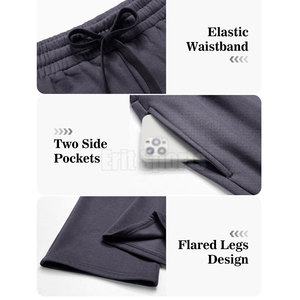 High Quality Comfortable Casual Flare <b>Trouser</b> Custom Design Solid Color Breathable Eco-Friendly Lightweight Soft Material Daily - Product Image 4