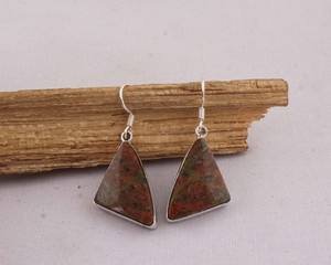 Handmade Jasper <b>Earrings</b> 925 <b>Sterling</b> <b>Silver</b> Vintage Bohemian Style Natural Stone <b>Dangle</b> <b>Earrings</b> 2026 Trending Unique Pattern - Product Image 3