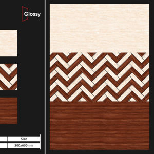 Azulejos de Porcelana Brillante de Alta Calidad de 300x600 mm Diseñados para Espacios Interiores Elegantes que Combinan un Atractivo Estético con una Gran Durabilidad - Product Image 1