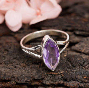 แหวนพลอยอเมทิสต์ทำมือสำหรับงานแต่งงานงานปาร์ตี้แหวนเงินสเตอร์ลิงใส่ได้ทั้งชายและหญิงทำด้วยมือดีไซน์คลาสสิกแบบใหม่925 - Product Image 2
