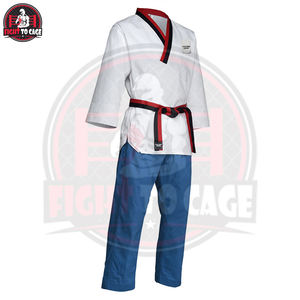 Uniforme de Taekwondo de qualité supérieure, meilleur fournisseur, meilleur matériau coton-polyester, poids moyen, pour adultes. - Product Image 2