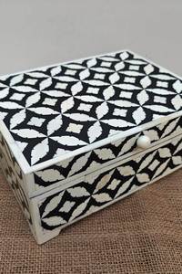 Bone Inlay <b>Jewellery</b> <b>Box</b> Handmade Floral Pattern Storage Organizer for Rings <b>Earrings</b> Bracelets Necklaces and Accessories - Product Image 5