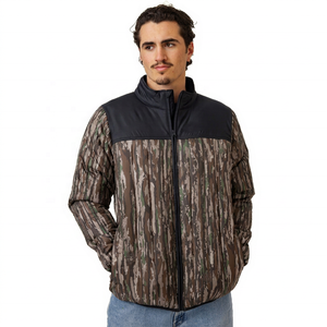 Veste Softshell Isolée Premium pour Homme, Légère, pour Chasse, Randonnée, Camping, Travail, Fermeture Éclair Intégrale, Col Montant, Imprimée, Idéale pour le Froid - Product Image 1