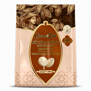 Fournitures pour pâtisseries, fabrication et vente au détail, chocolat blanc pur HALAL 40% de cacao, 1 kg, étiquette privée, exportation mondiale personnalisée - Product Image 1