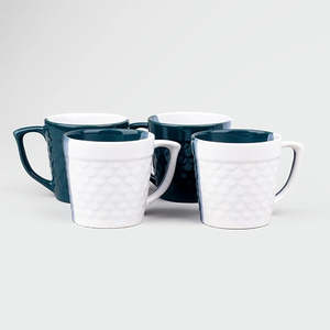 Tazas de Té de Porcelana con Diseño de Escamas de Pez y Profundidades Oceánicas (Juego de 4) Juegos de Té y Café Clásicos de Lujo para Cafetería, Bar y Sala de Estar - Product Image 4