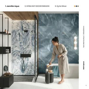 กระเบื้องพอร์ซเลนเคลือบเงา Velvat Collection GHR Surface ขนาด 600x1200 มม. ลายผ้า ดีไซน์โพสต์โมเดิร์น สำหรับตกแต่งผนังภายในห้องน้ำ บ้านพักตากอากาศ - Product Image 5