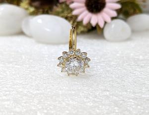 Joyería de oro amarillo macizo de 14k, anillo de compromiso con moissanita de corte redondo de 3 quilates en forma de flor para mujer, anillo de boda solitario - Product Image 4