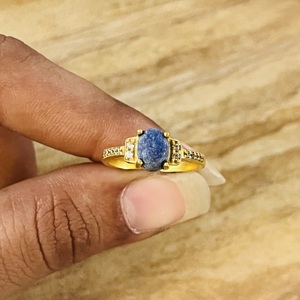 Latest Design Lapis Lazuli <b>Ring</b> Boho Brass <b>Rings</b> Women 18k Gold Plated <b>Dainty</b> Solitaire Band Minimalist Jewelry Wholesale/OEM/OD - Product Image 5