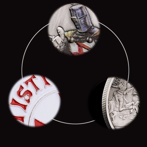 Médaille personnalisée en métal plaqué argent Chevaliers Templiers Croix Rouge pour la vente en gros - Product Image 3