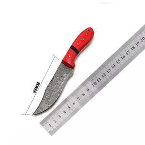 Cuchillo de Caza Plegable de Acero Damasco Forjado a Mano VG10, Mango de Madera de Espiga Completa, Funda de Cuero OEM/ODM, Hoja de Desollado de 12 Pulgadas - Product Image 2