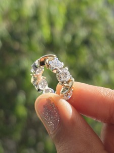 Anillo de Diamante Cultivado en Laboratorio, Oro Amarillo o Blanco de 14K o 18K, Diamante Redondo, Anillo de Dos Tonos para Mujer, Elegante Regalo de Boda o Compromiso - Product Image 1