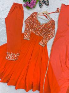 TENNECY Nuevo Vestido de Georgette Bordado con Lentejuelas para Boda y Fiesta - Sin Arrugas, Largo hasta el Tobillo, Reversible - Product Image 6