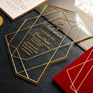 การ์ดเชิญอะคริลิคแบบกำหนดเอง การ์ดอวยพรอะคริลิค การ์ดเชิญงานแต่งงาน การ์ดเชิญงานเลี้ยงสุดหรูสำหรับแขก - Product Image 4