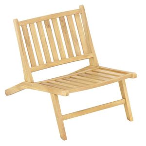 Sedia Reclinabile Pieghevole da Esterno con Telaio in Legno di Teak e Schienale Confortevole - Product Image 1