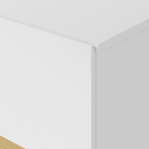 Cómoda blanca de 16.34 pulgadas de profundidad x 59.06 pulgadas de ancho x 23.03 pulgadas de alto con 6 cajones, organizador de ropa de madera para dormitorio con cajones anchos de almacenamiento - Product Image 6