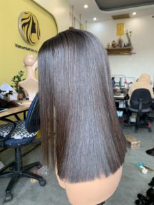 Venta al por mayor de cabello Remy ondulado recto sedoso donante de cabello humano de fábrica de Vietnam, trama de máquina de color de tinte de trama única - Product Image 3