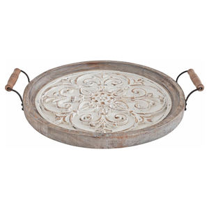 Bandeja de Servir de Madera de Mango de Primera Calidad, Marca Brownwood, con Logotipo Grabado con Láser, Diseños Personalizados, Hecha a Mano, Color Blanco Lavado - Product Image 2