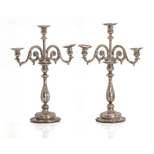 Vintage Silver Aluminum <b>Candelabra</b> 5 Light Pillar Candle Holder Classic Metal Candelabrum for Home Decor & Banquet Events Stand - Product Image 6