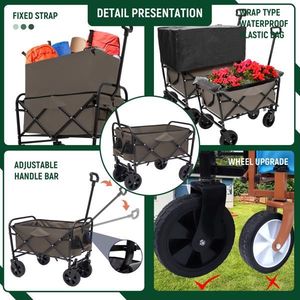 Carrello Multiuso 3-in-1 Pieghevole e Richiudibile per Spiaggia e Campeggio con Funzione Carrello Spesa - Product Image 2