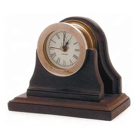 Horloge de bureau nautique antique en métal avec fonction de projection, mouvement mécanique, calendrier, design poli - Article cadeau