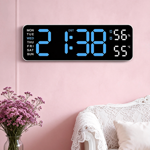 Large <b>LED</b> Display Digital Wall <b>Clock</b> Dual Alarm Auto Dimming Feature Classroom Office Decor Big Numbers Classroom Office Wall - Product Image 5