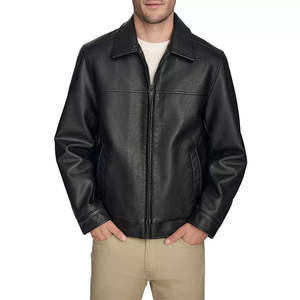 Chaqueta de Motociclista para Hombre, Estilo Bomber, de Cuero Sintético, con Cuello Camisero, para Otoño - Product Image 4