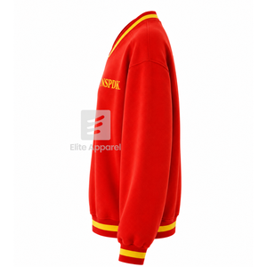 Custom NSPDK Sorority Breathable Varsity <b>Sweatshirt</b> with Embroidered Logo on Front red gold full Sleeve for Female - Product Image 4