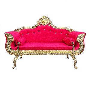 Antique <b>Gold</b> Double Luxury Royal Bride Throne <b>sofa</b> Wedding for King and Queen Furniture Rental <b>Sofa</b> Chairs Wedding Golden - Product Image 1